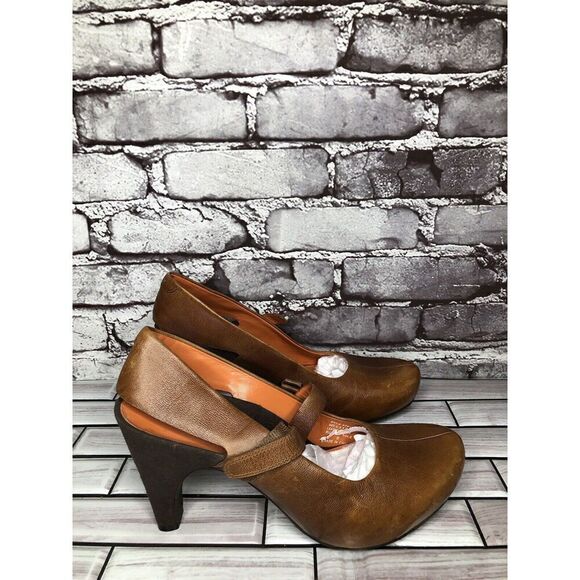 TSUBO AF4-02 Brown Leather Suede MaryJane Strap High Heels Women’s Sz 8M US/38EU - Picture 5 of 16